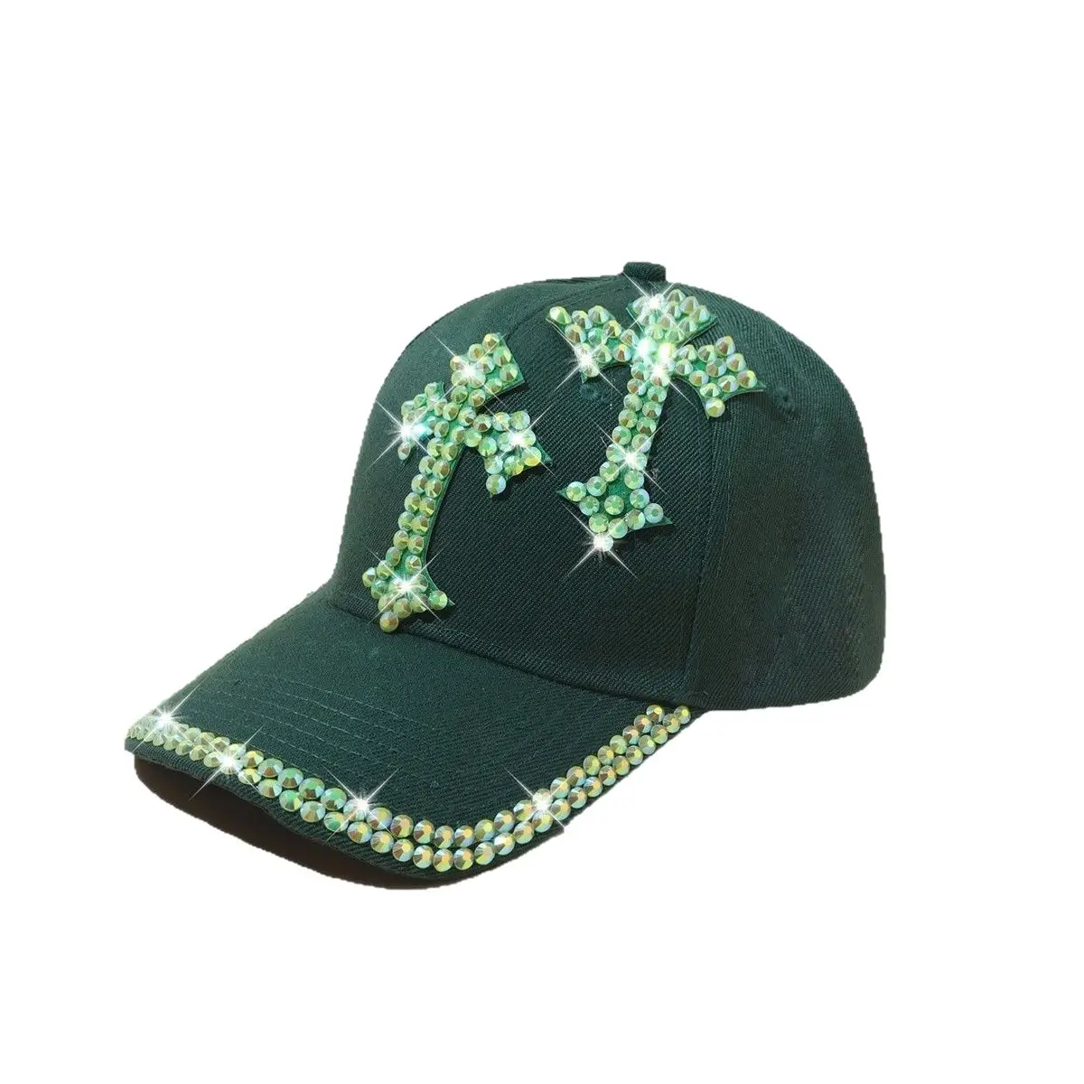 Pink Korean Rhinestone Baseball Cap for Girls - Image 13