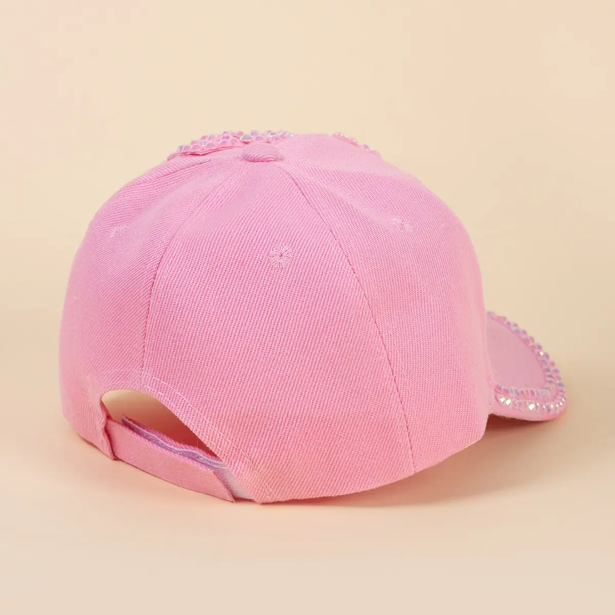 Pink Korean Rhinestone Baseball Cap for Girls — feature 10