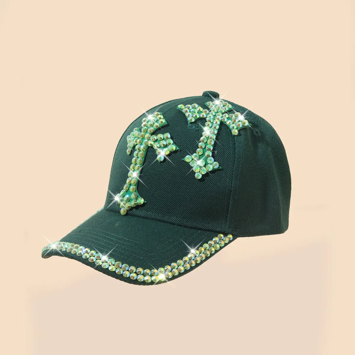 Pink Korean Rhinestone Baseball Cap for Girls - Image 7