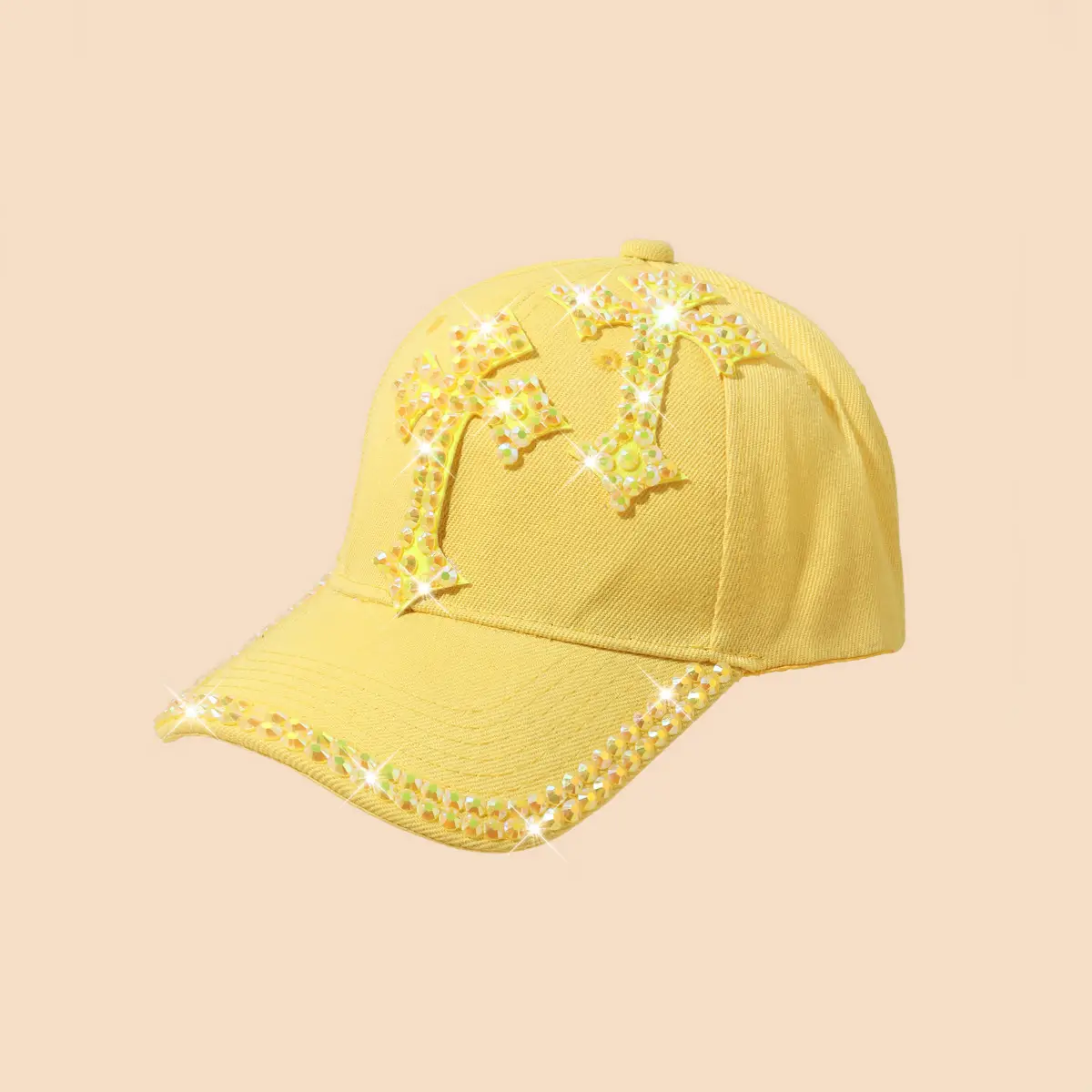 Pink Korean Rhinestone Baseball Cap for Girls - Image 8
