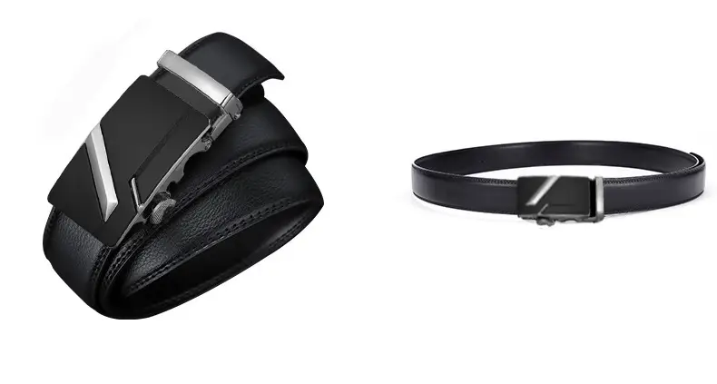 Men's Black Leather Belt with Gold Buckle β feature 13