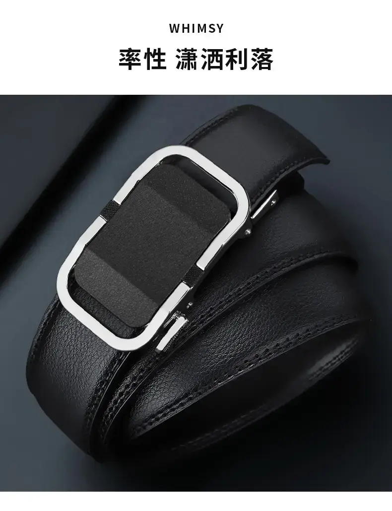 New Men's Leather Belt with Gold Buckle β feature 2
