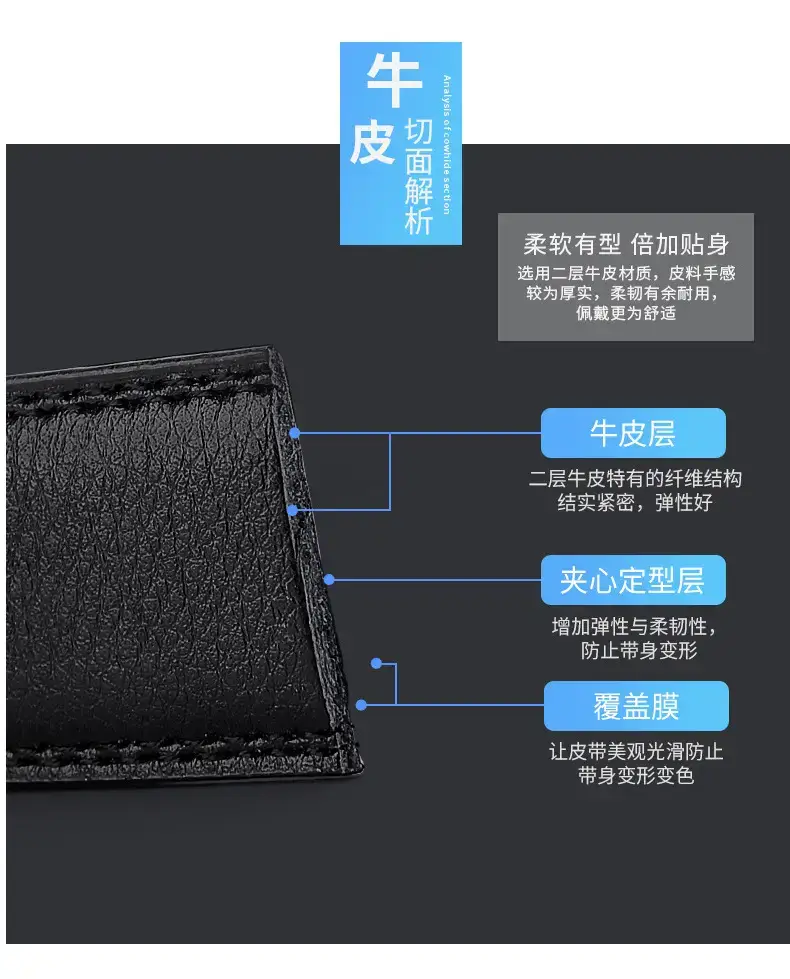 New Men's Leather Belt with Gold Buckle β feature 6