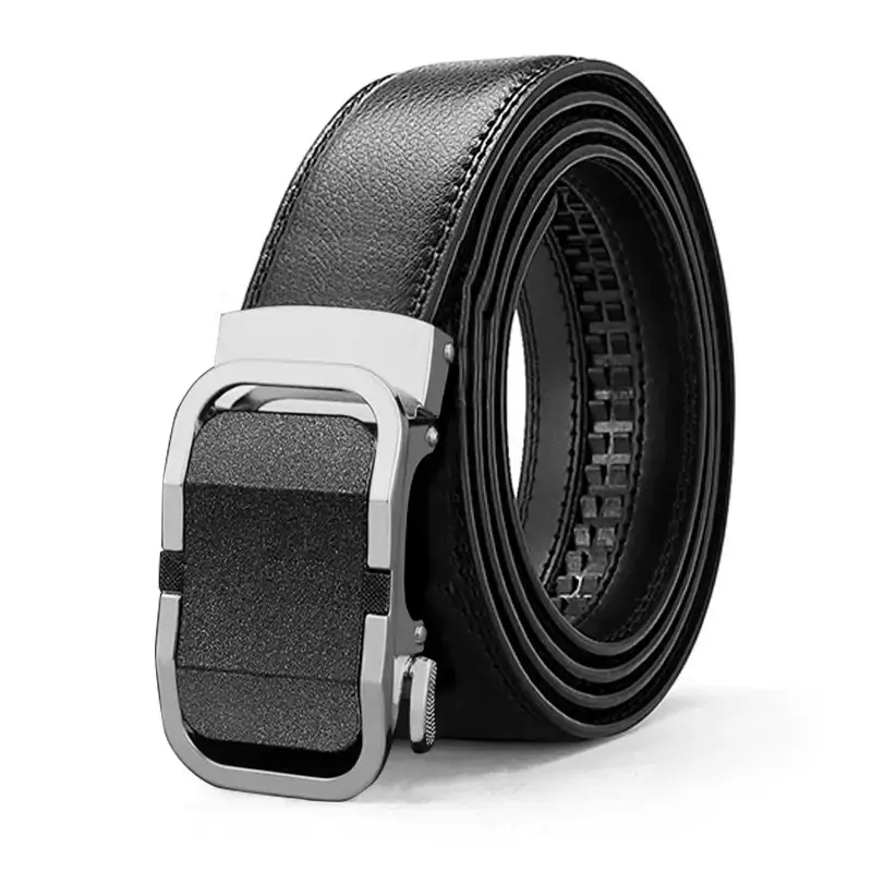 New Men's Leather Belt with Gold Buckle - Image 2