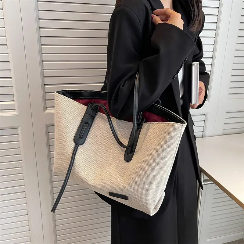 2023 New Casual Large Capacity Bag Women's Bag All-match Shoulder Bag Canvas Bag Student Class Commuter Tote Bag - Image 4