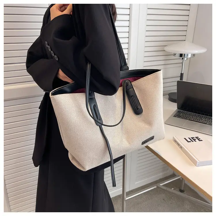 2023 New Casual Large Capacity Bag Women's Bag All-match Shoulder Bag Canvas Bag Student Class Commuter Tote Bag — feature 12