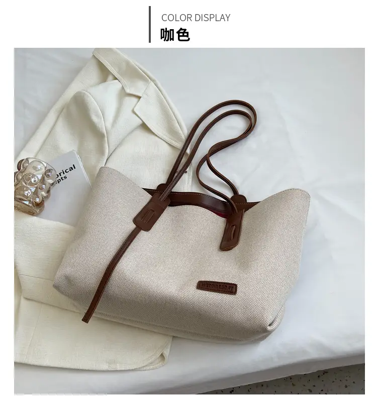 2023 New Casual Large Capacity Bag Women's Bag All-match Shoulder Bag Canvas Bag Student Class Commuter Tote Bag — feature 14