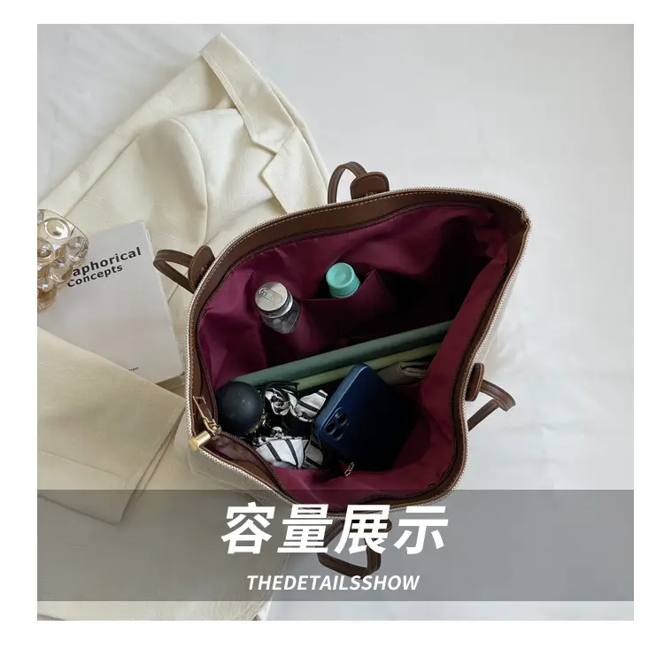2023 New Casual Large Capacity Bag Women's Bag All-match Shoulder Bag Canvas Bag Student Class Commuter Tote Bag — feature 6