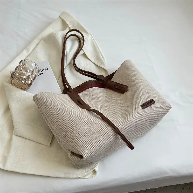 2023 New Casual Large Capacity Bag Women's Bag All-match Shoulder Bag Canvas Bag Student Class Commuter Tote Bag - Image 2