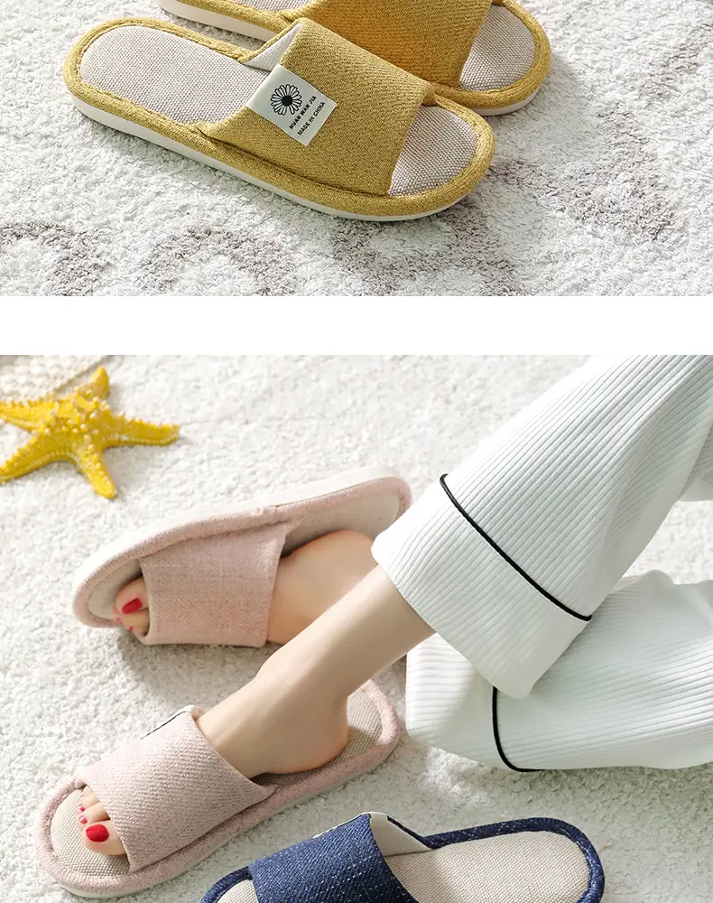 Linen Slippers Men's Four Seasons Indoor Household Mute Sweat Absorbing Wear-resistant Spring and Autumn Cotton Linen Slippers Men's — feature 18