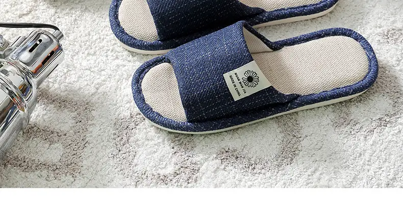 Linen Slippers Men's Four Seasons Indoor Household Mute Sweat Absorbing Wear-resistant Spring and Autumn Cotton Linen Slippers Men's — feature 19