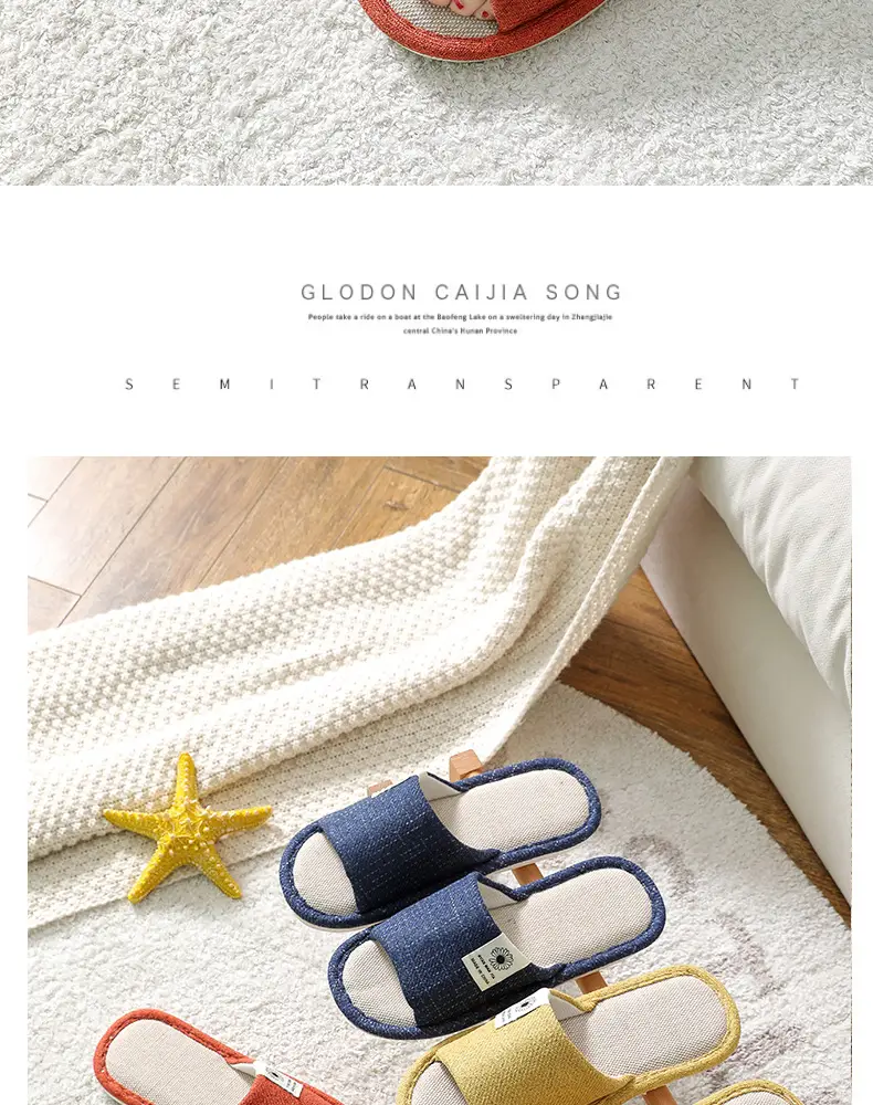 Linen Slippers Men's Four Seasons Indoor Household Mute Sweat Absorbing Wear-resistant Spring and Autumn Cotton Linen Slippers Men's — feature 2