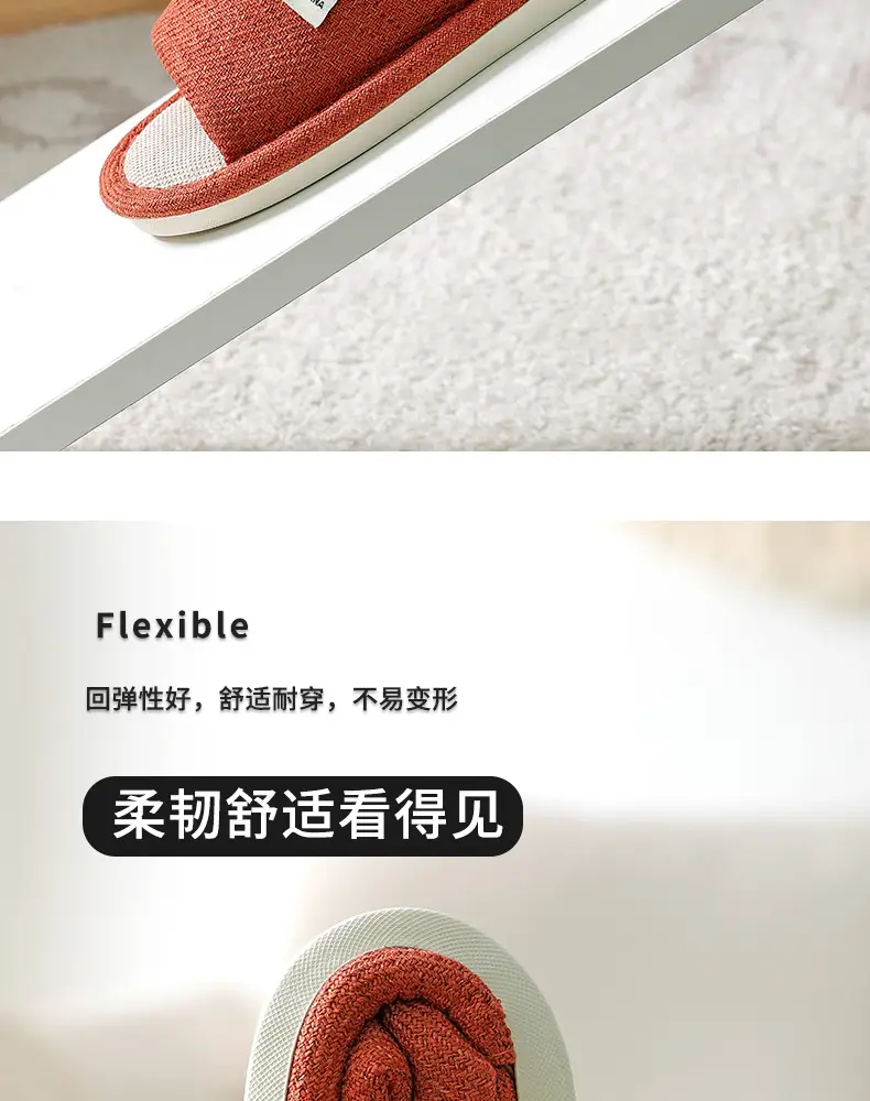 Linen Slippers Men's Four Seasons Indoor Household Mute Sweat Absorbing Wear-resistant Spring and Autumn Cotton Linen Slippers Men's — feature 9