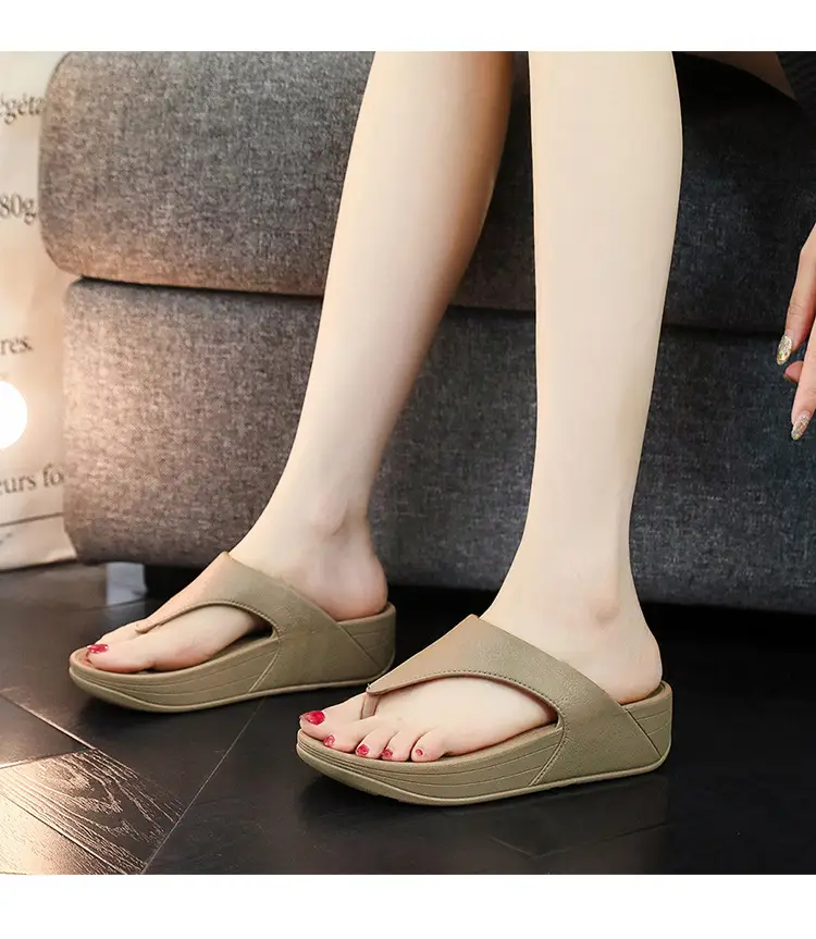 Women's Pink Slip-On Flip Flops with Thick Platform — feature 18