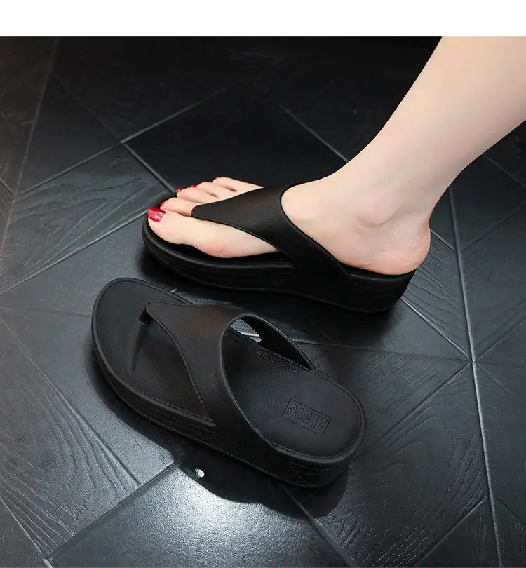 Women's Pink Slip-On Flip Flops with Thick Platform — feature 20