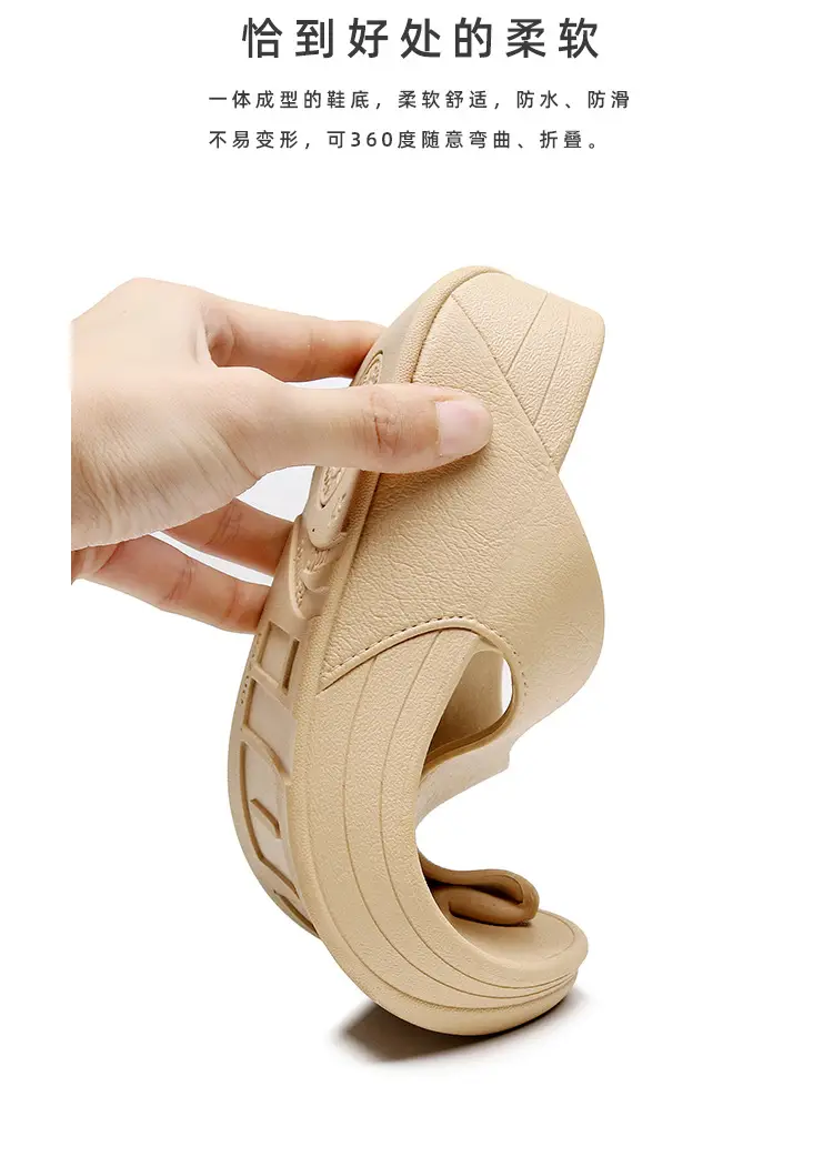 Women's Pink Slip-On Flip Flops with Thick Platform — feature 8