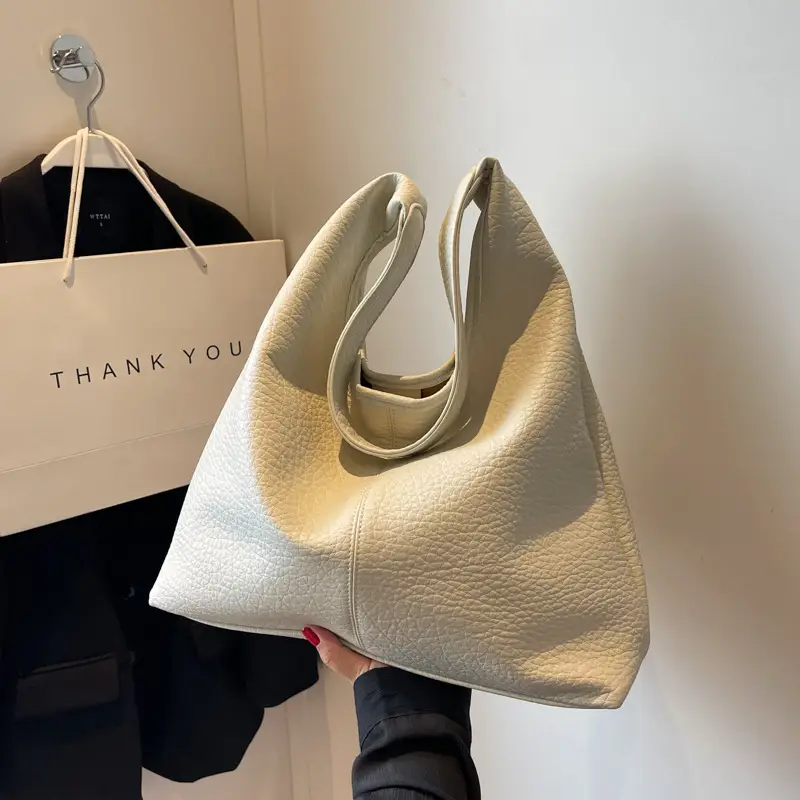 Women's Large Capacity Beige Shoulder Bag 2023 - Image 4