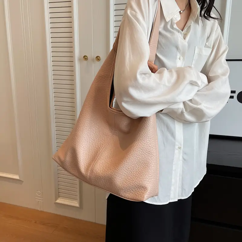 Women's Large Capacity Beige Shoulder Bag 2023 - Image 5