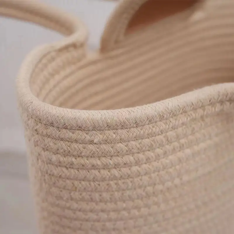 Beige Woven Shoulder Bag with Pearl Button - Image 4
