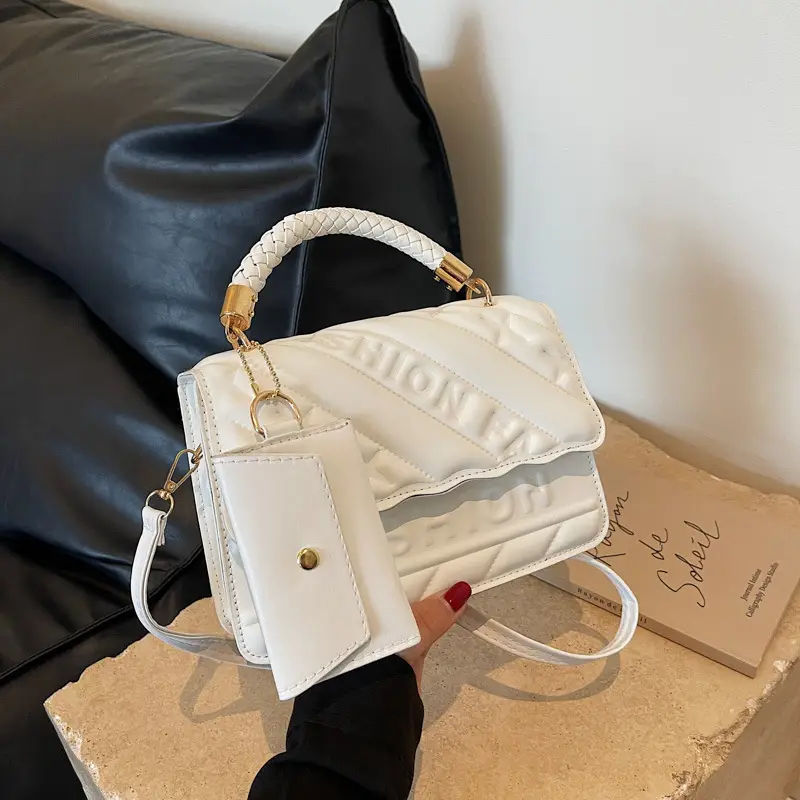 Green Embossed Shoulder Bag with H-tint Design