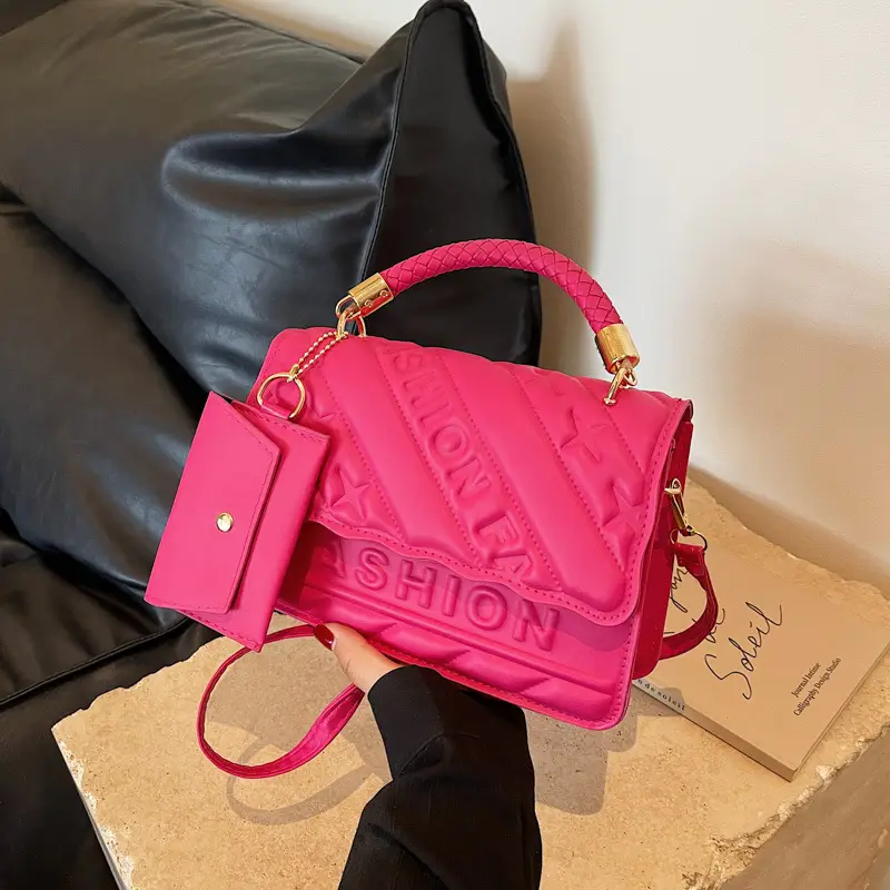 Green Embossed Shoulder Bag with H-tint Design