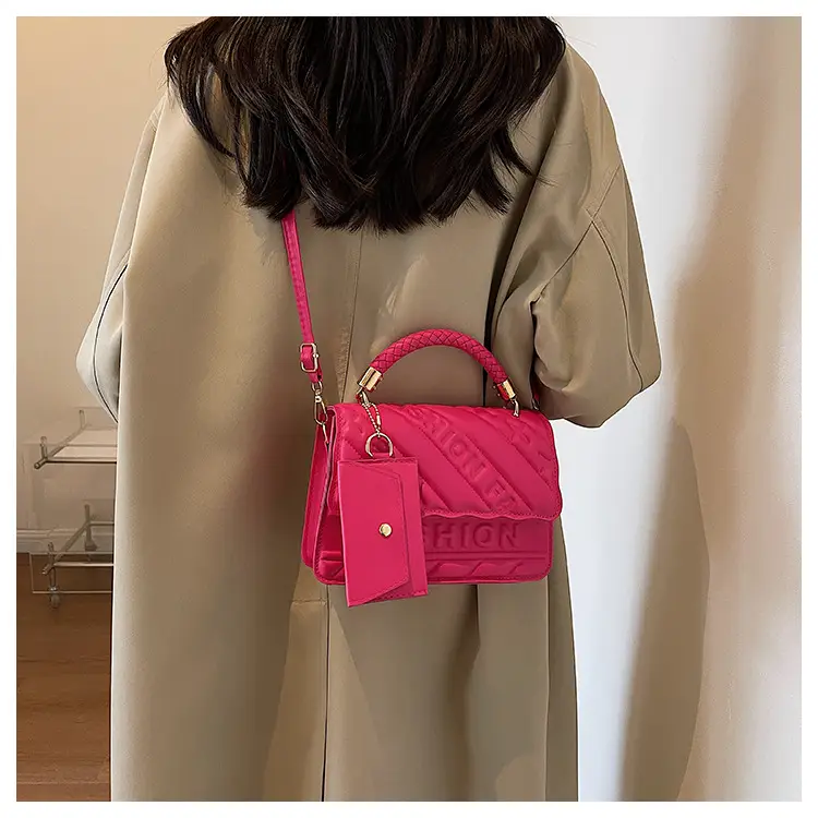 Green Embossed Shoulder Bag with H-tint Design — feature 13