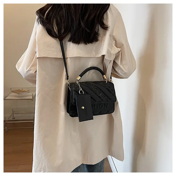Green Embossed Shoulder Bag with H-tint Design — feature 17