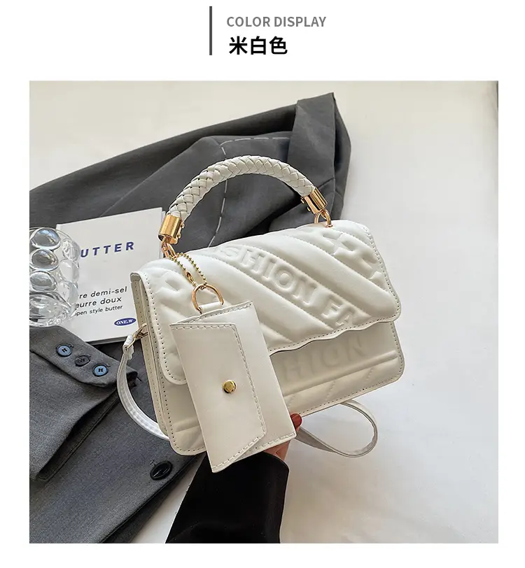 Green Embossed Shoulder Bag with H-tint Design — feature 20