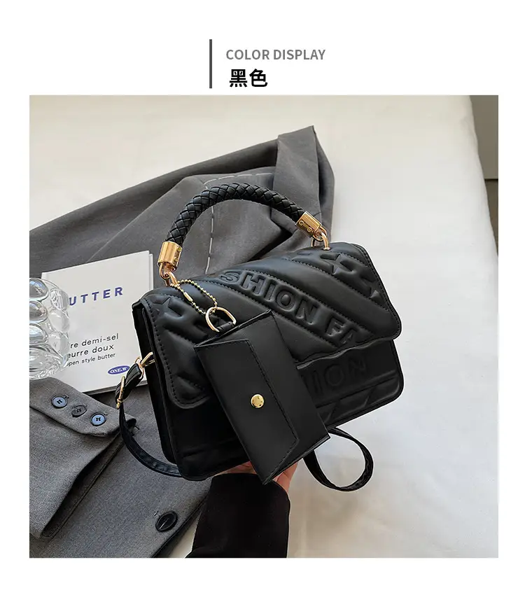 Green Embossed Shoulder Bag with H-tint Design — feature 21