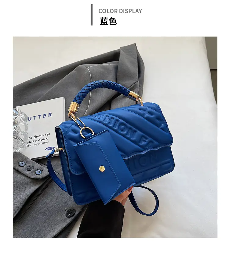 Green Embossed Shoulder Bag with H-tint Design — feature 24