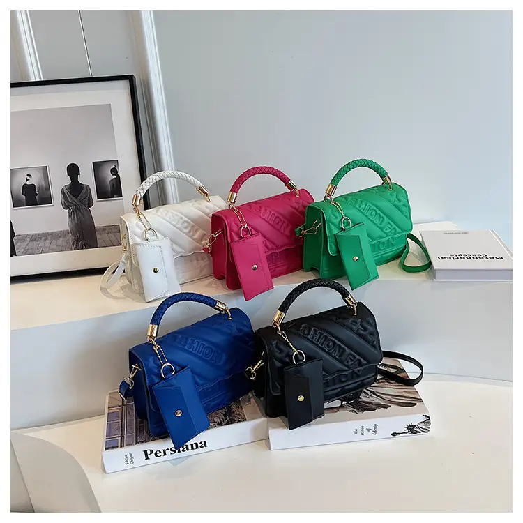 Green Embossed Shoulder Bag with H-tint Design — feature 25