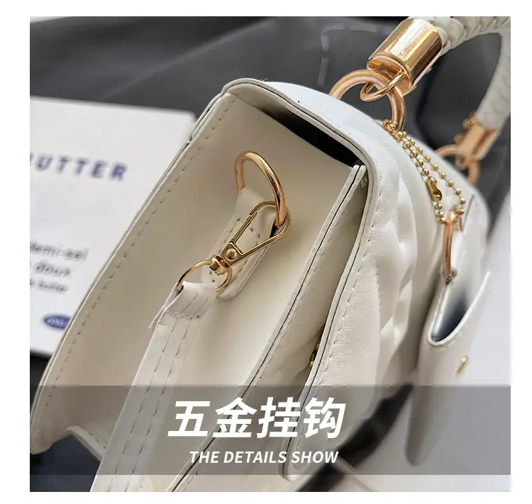 Green Embossed Shoulder Bag with H-tint Design — feature 4
