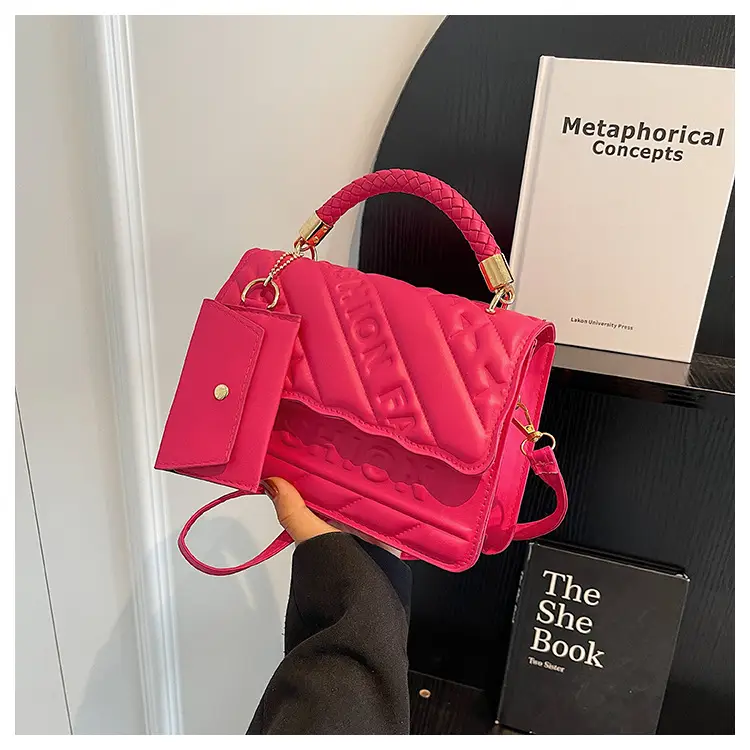Green Embossed Shoulder Bag with H-tint Design