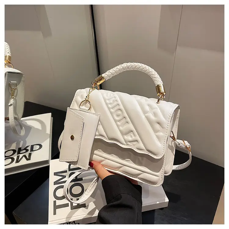 Green Embossed Shoulder Bag with H-tint Design