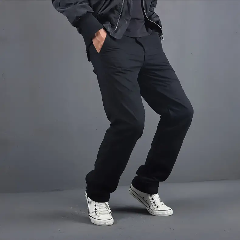 Men's Loose Fit Sports Pants Black Plus Size - Image 9