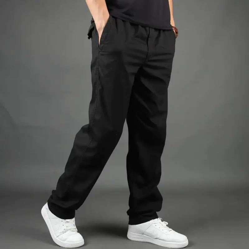 Men's Loose Fit Sports Pants Black Plus Size — feature 10