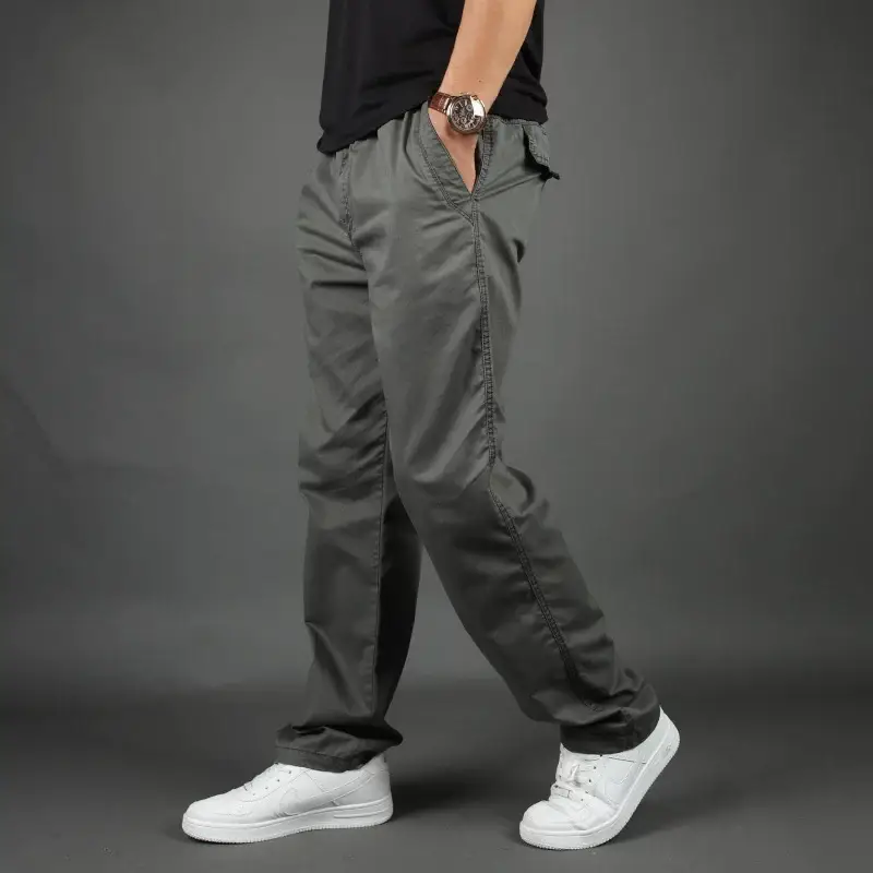 Men's Loose Fit Sports Pants Black Plus Size — feature 11