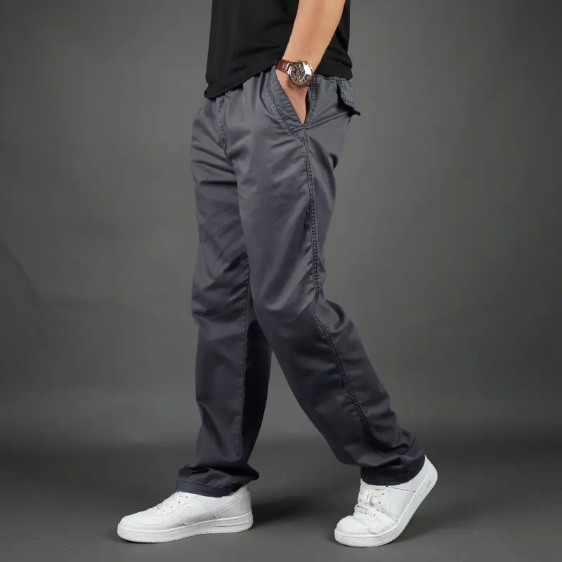Men's Loose Fit Sports Pants Black Plus Size - Image 2