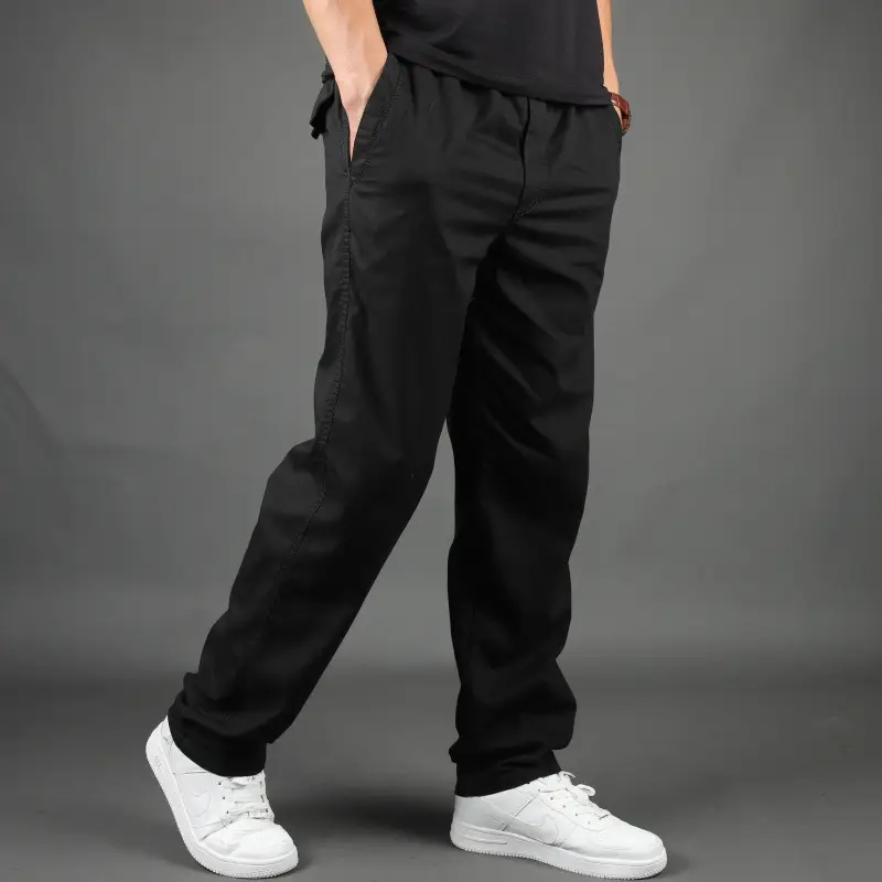 Men's Loose Fit Sports Pants Black Plus Size - Image 3