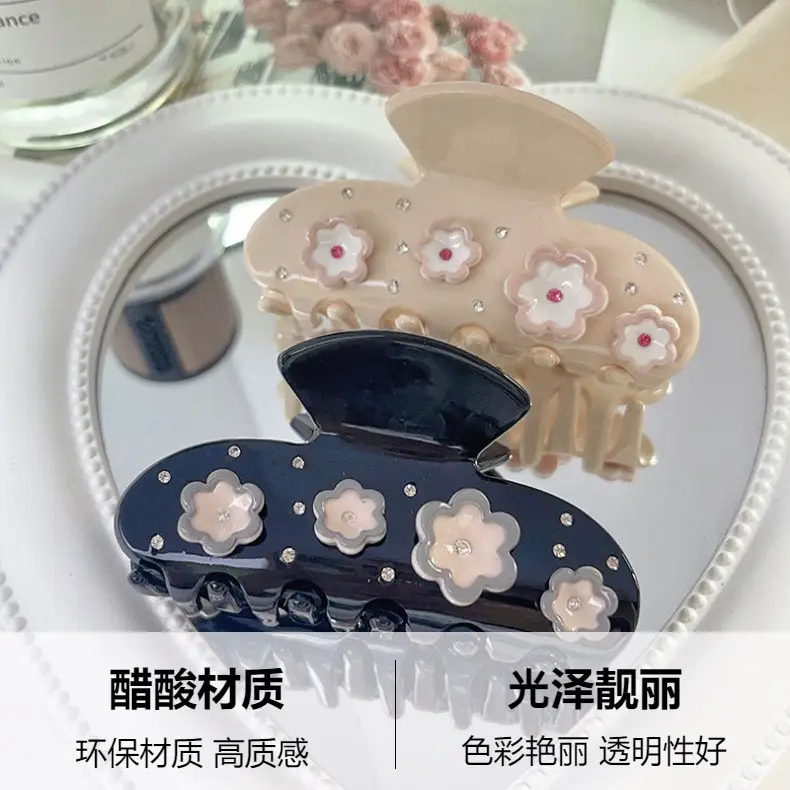 Korean Style Diamond Hair Clips with Flower Design — feature 4