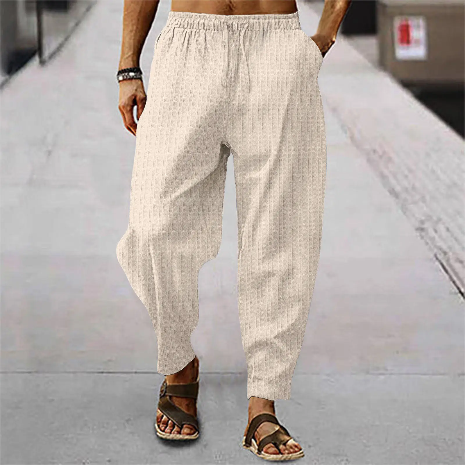 Men Blue Hip-hop Casual Trousers Summer Loose Fit - Image 12
