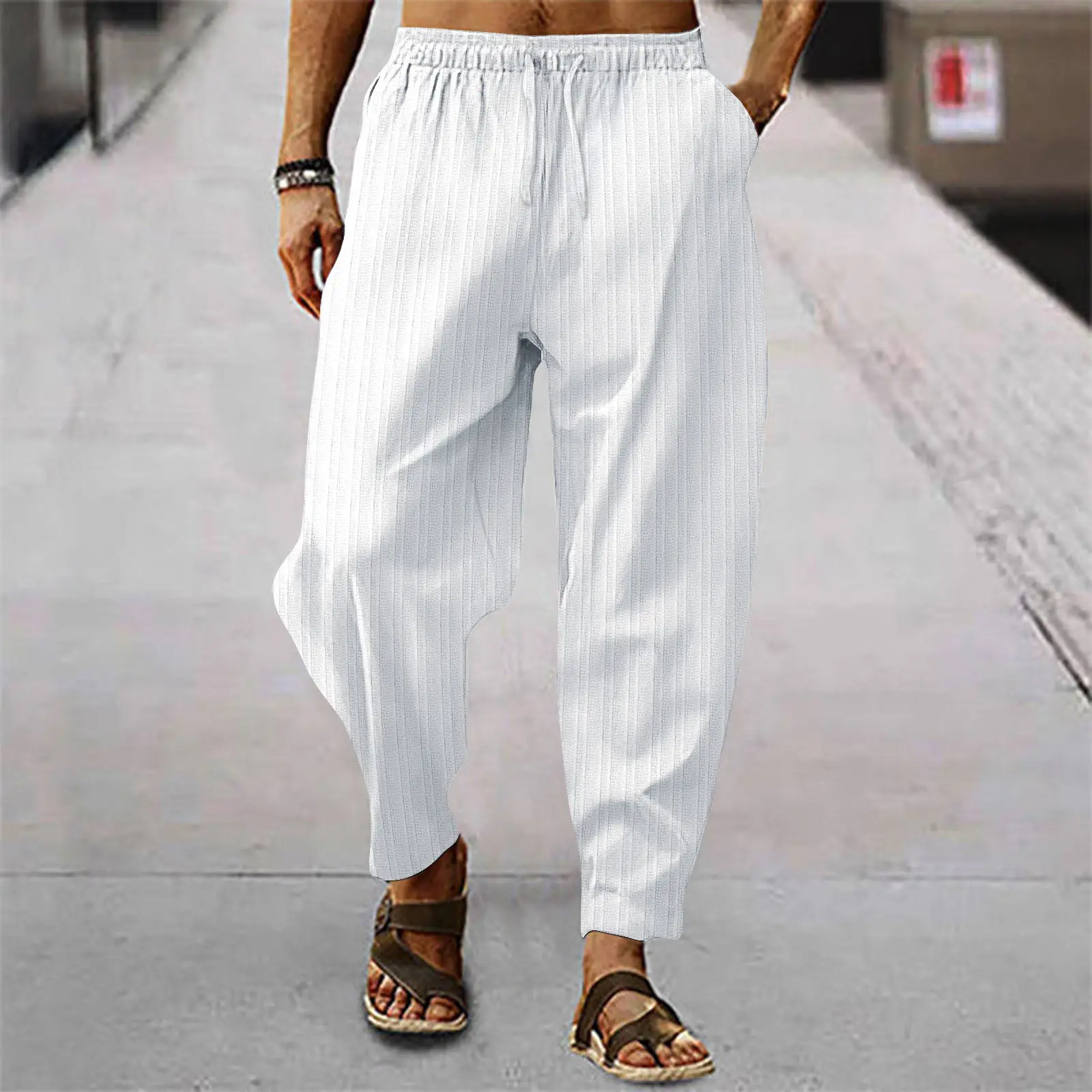 Men Blue Hip-hop Casual Trousers Summer Loose Fit — feature 3