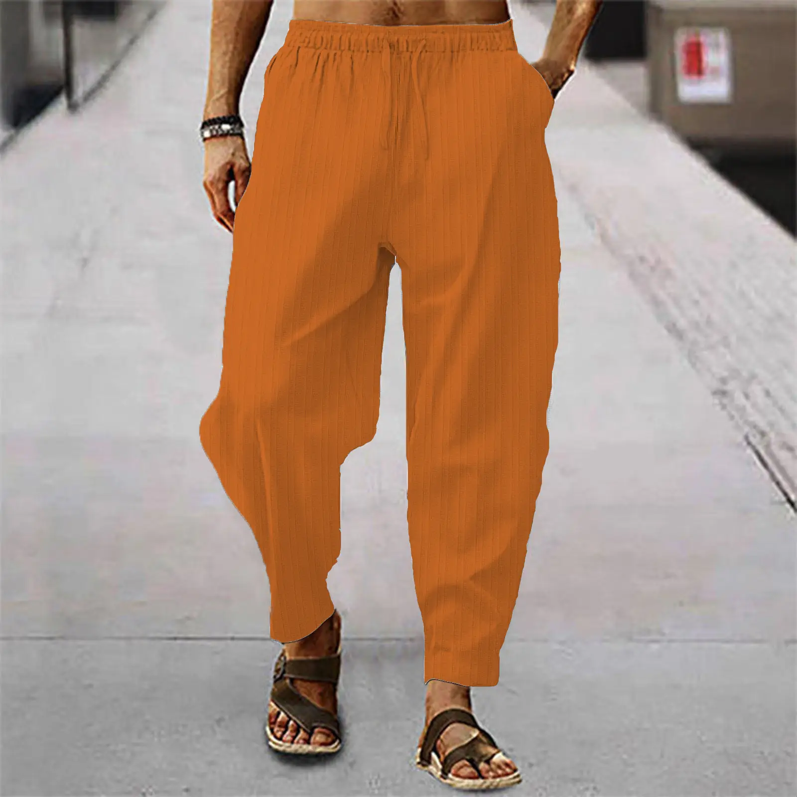 Men Blue Hip-hop Casual Trousers Summer Loose Fit — feature 7