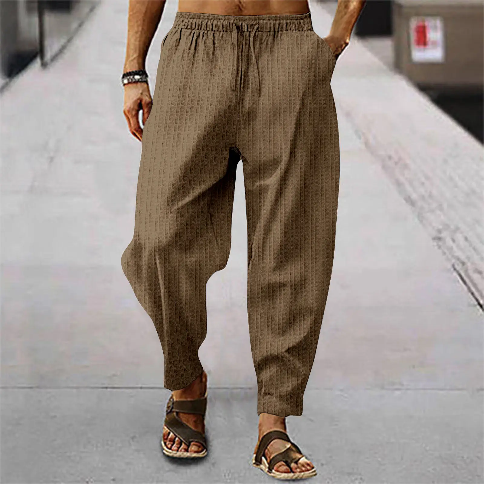 Men Blue Hip-hop Casual Trousers Summer Loose Fit — feature 14