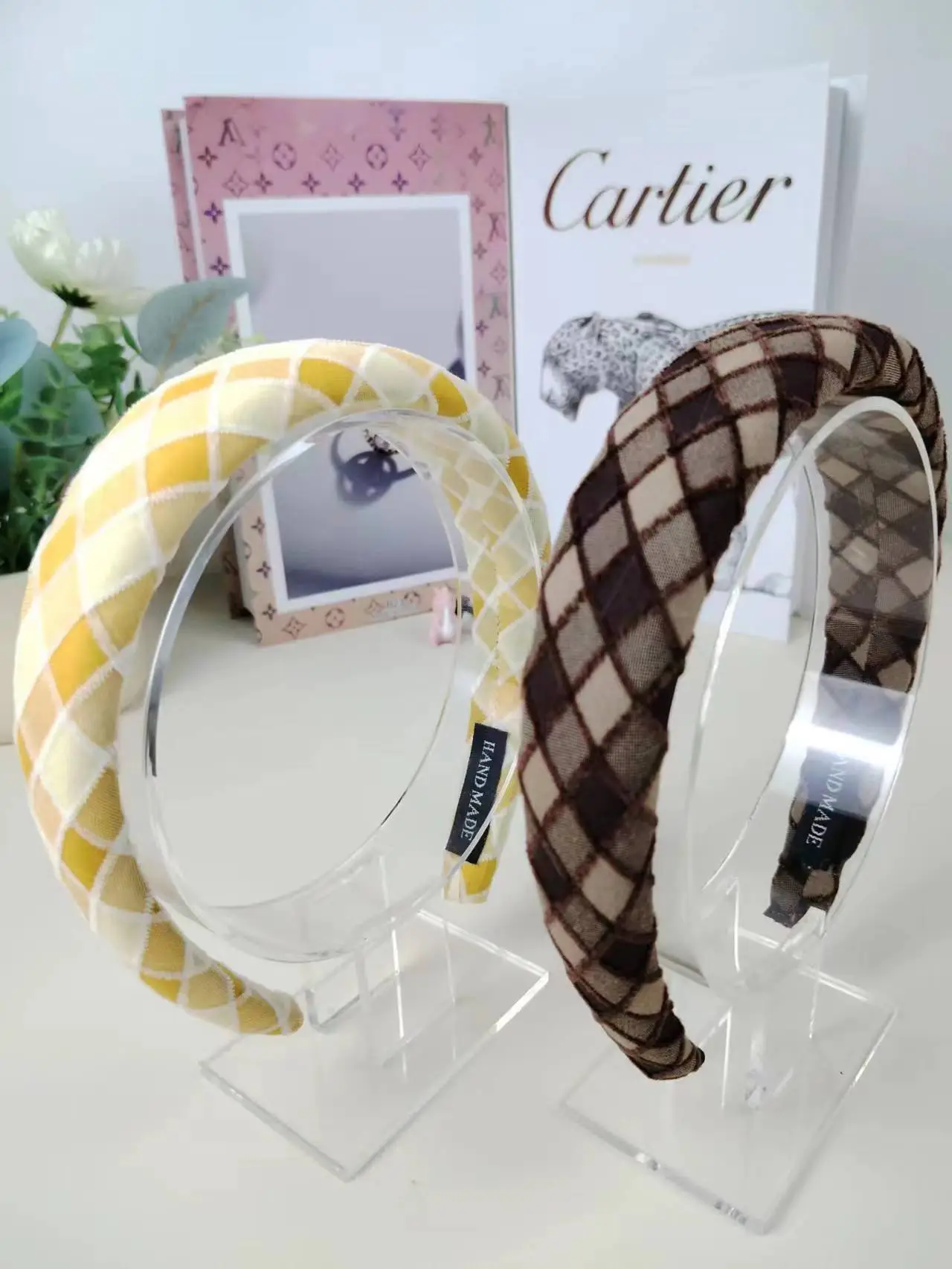 2023 Plaid Cranial Headband for Women Wide Brim — feature 12