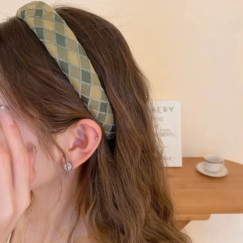 2023 Plaid Cranial Headband for Women Wide Brim — feature 8