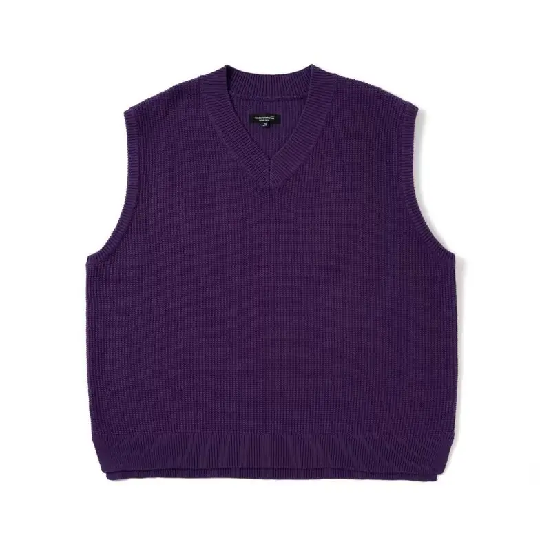 Men V-neck Knitted Vest Solid Color Couple Wear — feature 15