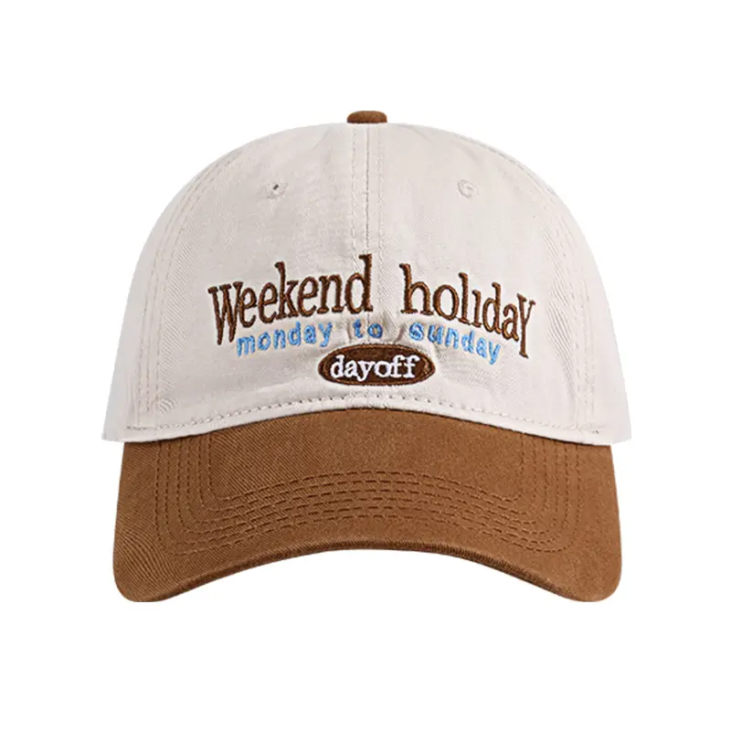 Women's Contrast Color Baseball Cap with Vintage Embroidery - Image 8