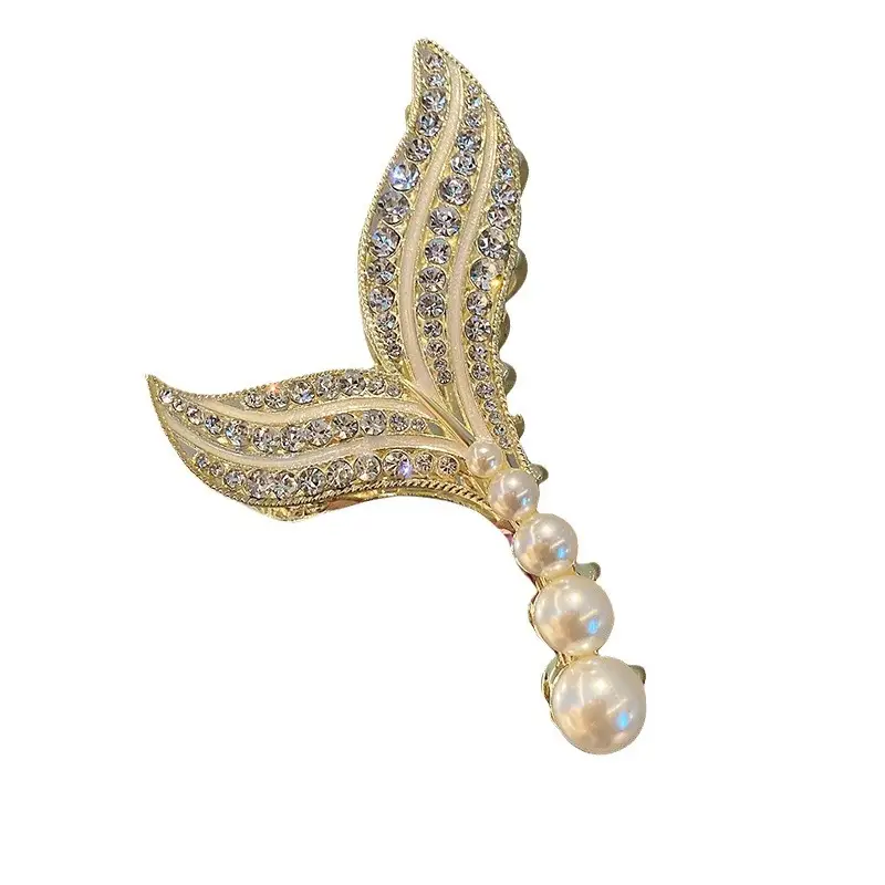 Antique Pearl Fish Tail Hairpin Clip
