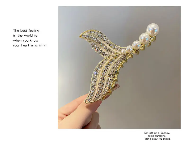 Antique Pearl Fish Tail Hairpin Clip — feature 2